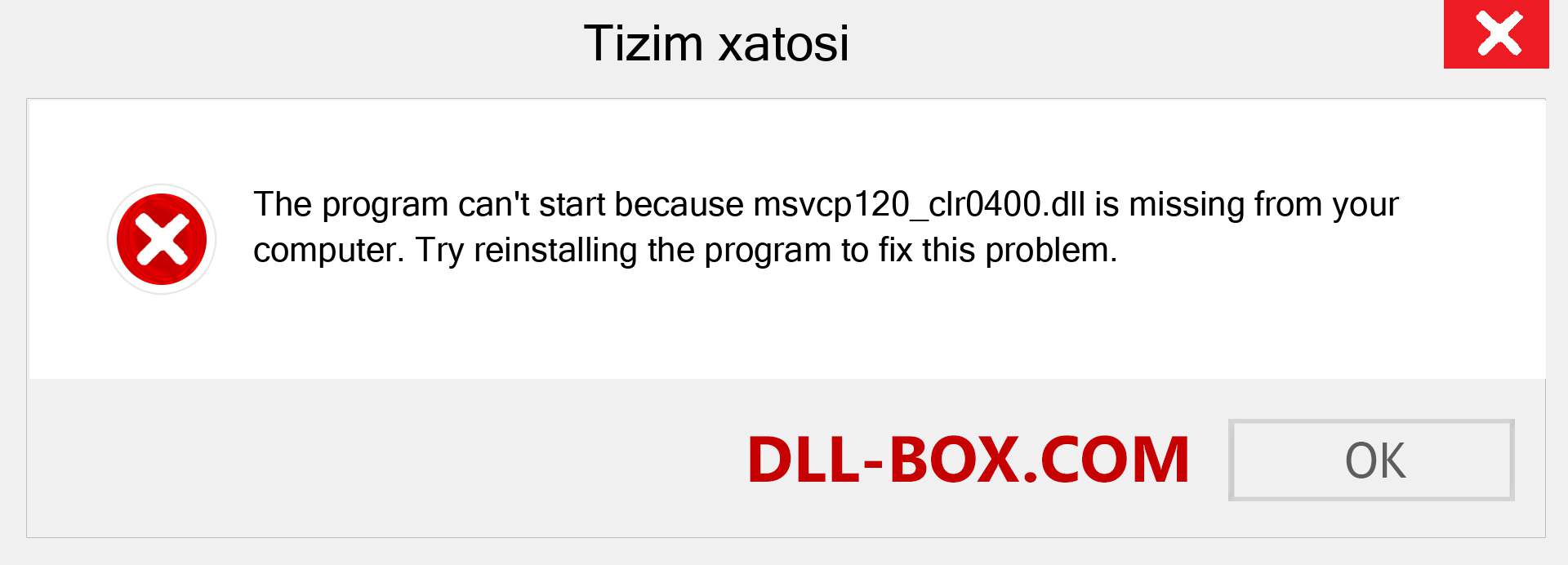 msvcp120_clr0400.dll fayli yo'qolganmi?. Windows 7, 8, 10 uchun yuklab olish - Windowsda msvcp120_clr0400 dll etishmayotgan xatoni tuzating, rasmlar, rasmlar